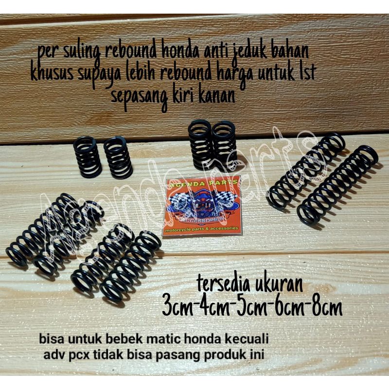 PER SULING SHOCK DEPAN-PER SULING REBOUND-PER DWONSIZE-HONDA BEBEK MATIC HARGA 1SET/SEPASANG KIRI KANAN (ANTI JEDUK) PNP SMASH JUGA