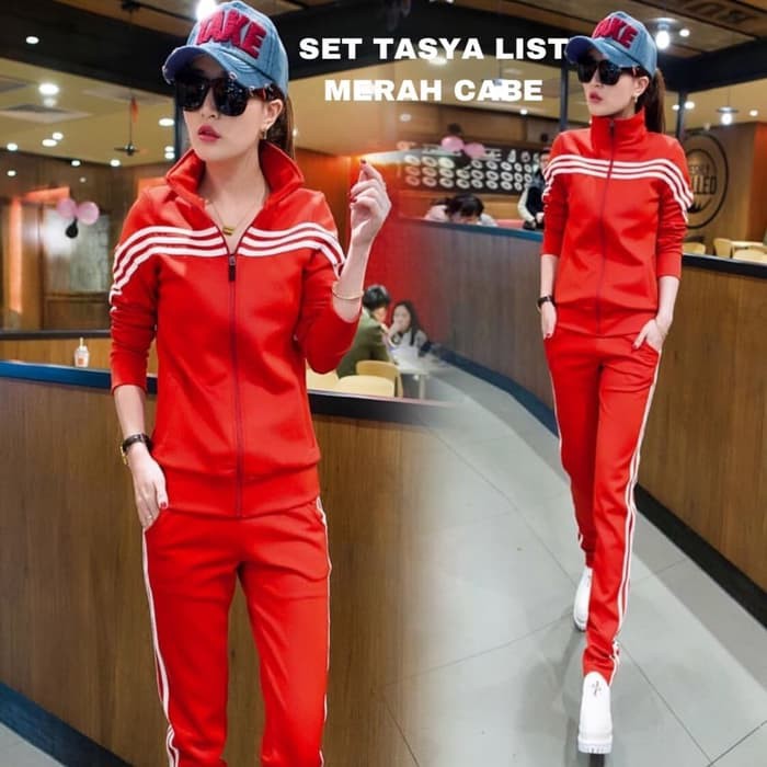 Celana W2000 - Celana Wanita Baju Setelan Casual Formal ( Im 1405LF Sfn- St Tasya List Merah Baju S