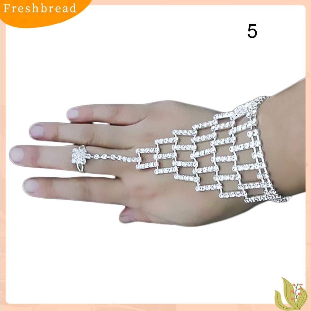 Fresh| Gelang Harness &amp; Cincin Cuff Kristal Berlian Imitasi Untuk Pengantin Wanita