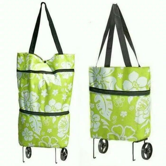 [CEV] Tas Belanja Lipat Trolley/Troli, Roda Shopping Bag GoGreen