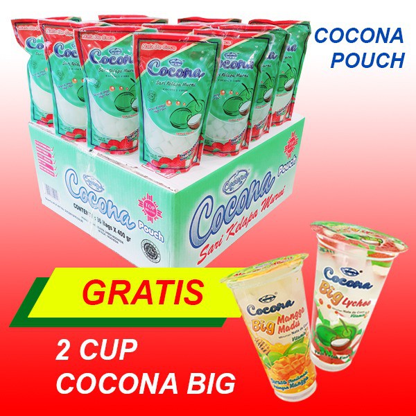 

DK: Cocona Pouch Nata De Coco 400Gr 1Dus (36 Pcs) Free 2 Cup Cocona Big (Khusus Pengiriman Dalam Kota)