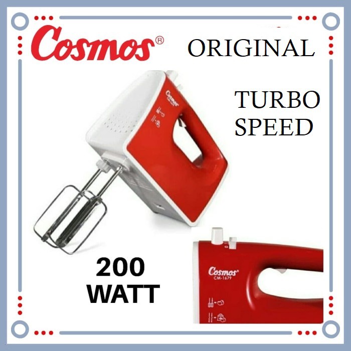 Cosmos Hand Mixer Real Turbo CM-1679 kekuatan turbo -merah