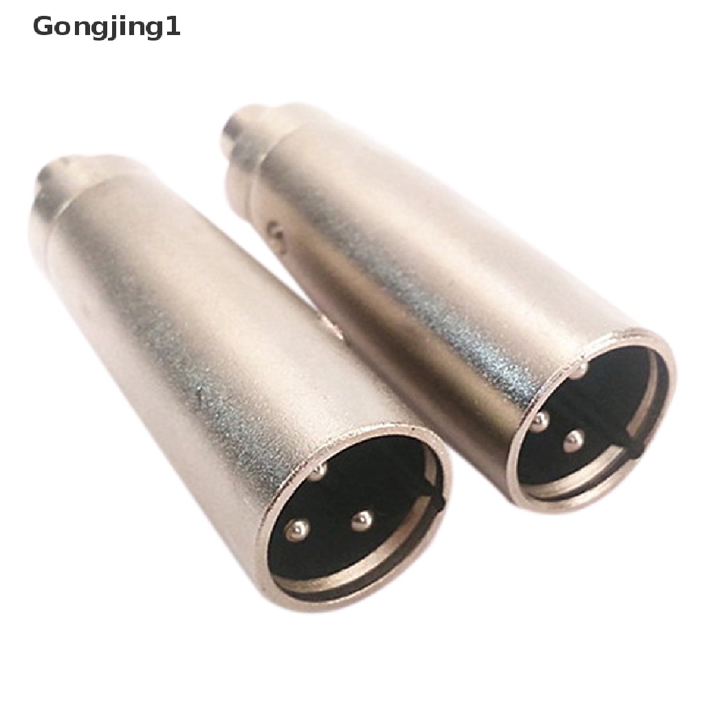 Gongjing1 Adapter Konektor Audio 3 Pin XLR Plug Male Ke RCA Female Untuk Microphone Amplifier