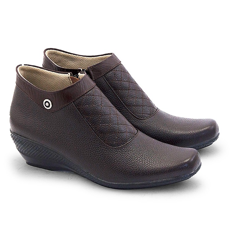 Diskon (ATM) Sepatu Boots Heels Wanita Kerja Kantor PDH Kulit Asli Bandung Cibaduyut, JK19 198