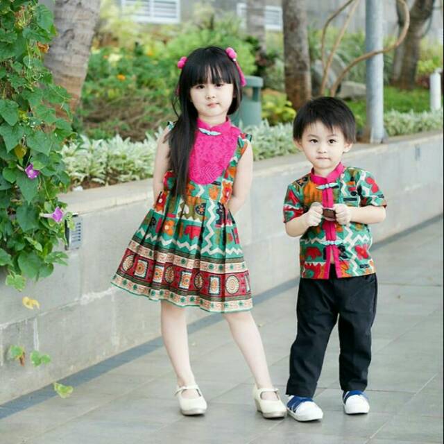 Dress batik, baju imlek, baju anak cina