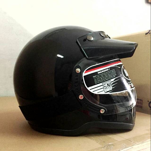 Helm cakil fino SNI double size caferacer include pet bmx motopeak paulson USA dan kaca bogo bandit