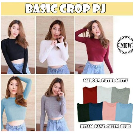 BASIC CROP TEE KAOS LENGAN PANJANG