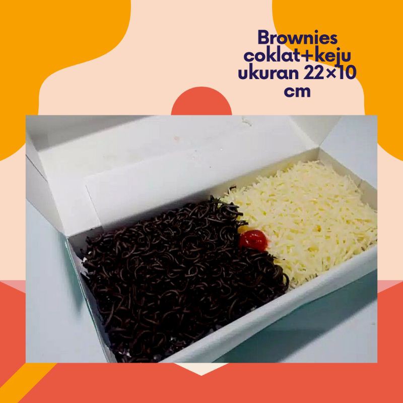 

BROWNIES KUKUS TOPPING KEJU COKLAT UKURAN 22×10 cm