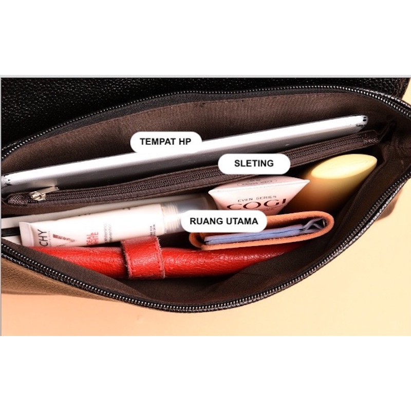 TAS SELEMPANG BAHU WANITA 2 IN 1 KONDANGAN NIKAHAN BAHAN SEMI KULIT PREMIUM