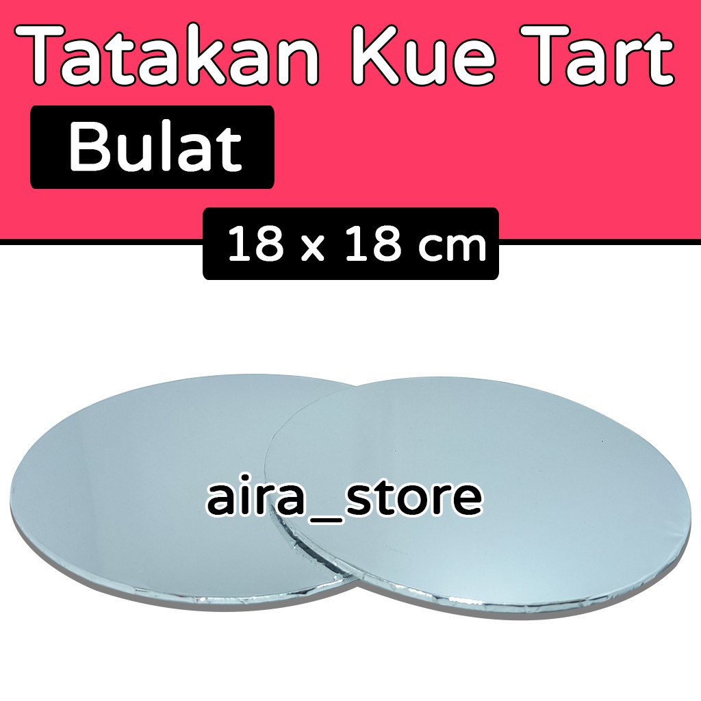 Tatakan Kue Tar Bulat Silver - 18 x 18 cm