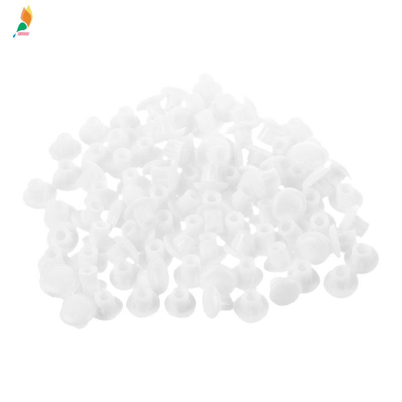 100 pcs Penutup Lubang Pengeboran Bahan Plastik Warna Putih Ukuran 5mm Untuk Dekorasi furniture Rumah