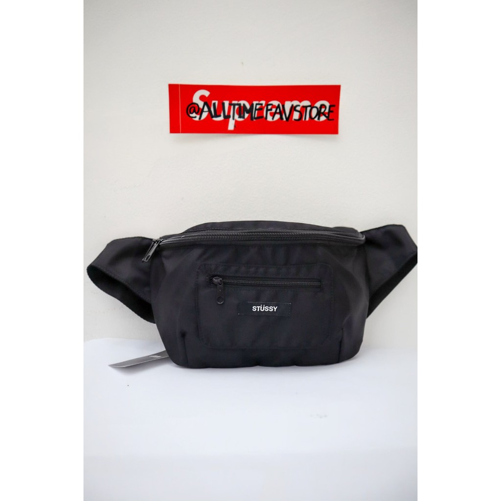 stussy fanny pack black