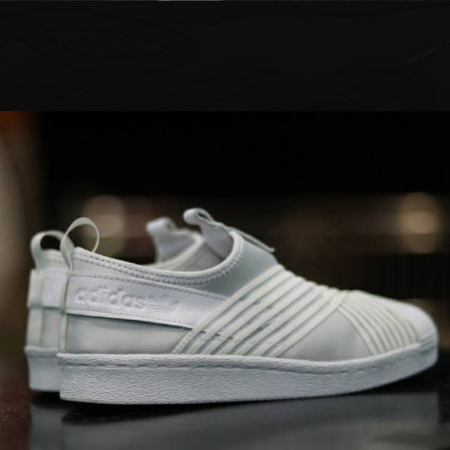 ADIDAS SUPERSTAR SLIP ON FULL WHITE ORIGINAL
