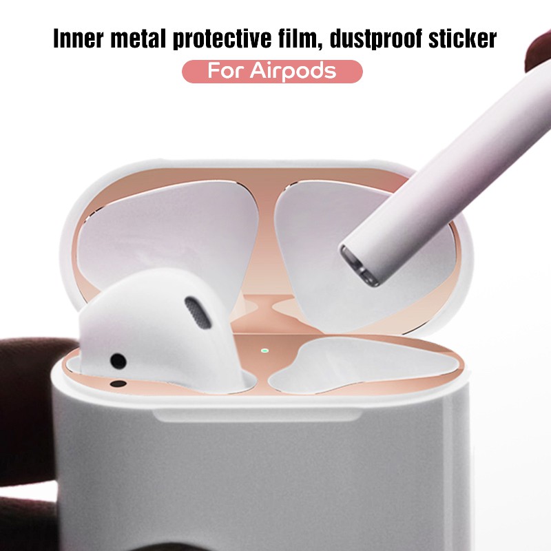 Metal Dust Guard sticker Apple AirPods Case Cover Dust-proof Protective Sticker Skin Protector Air Pods Accessories