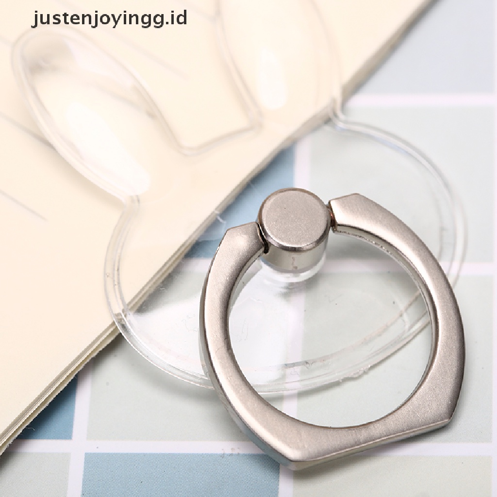 // justenjoyingg.id // 1pc cute transparent phone finger grip rotating ring stand holder accessories ~