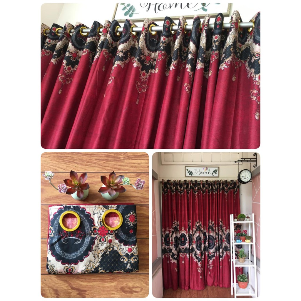 Gorden Cantik Smoking 12 Ring Motif batik merah marun (COD)