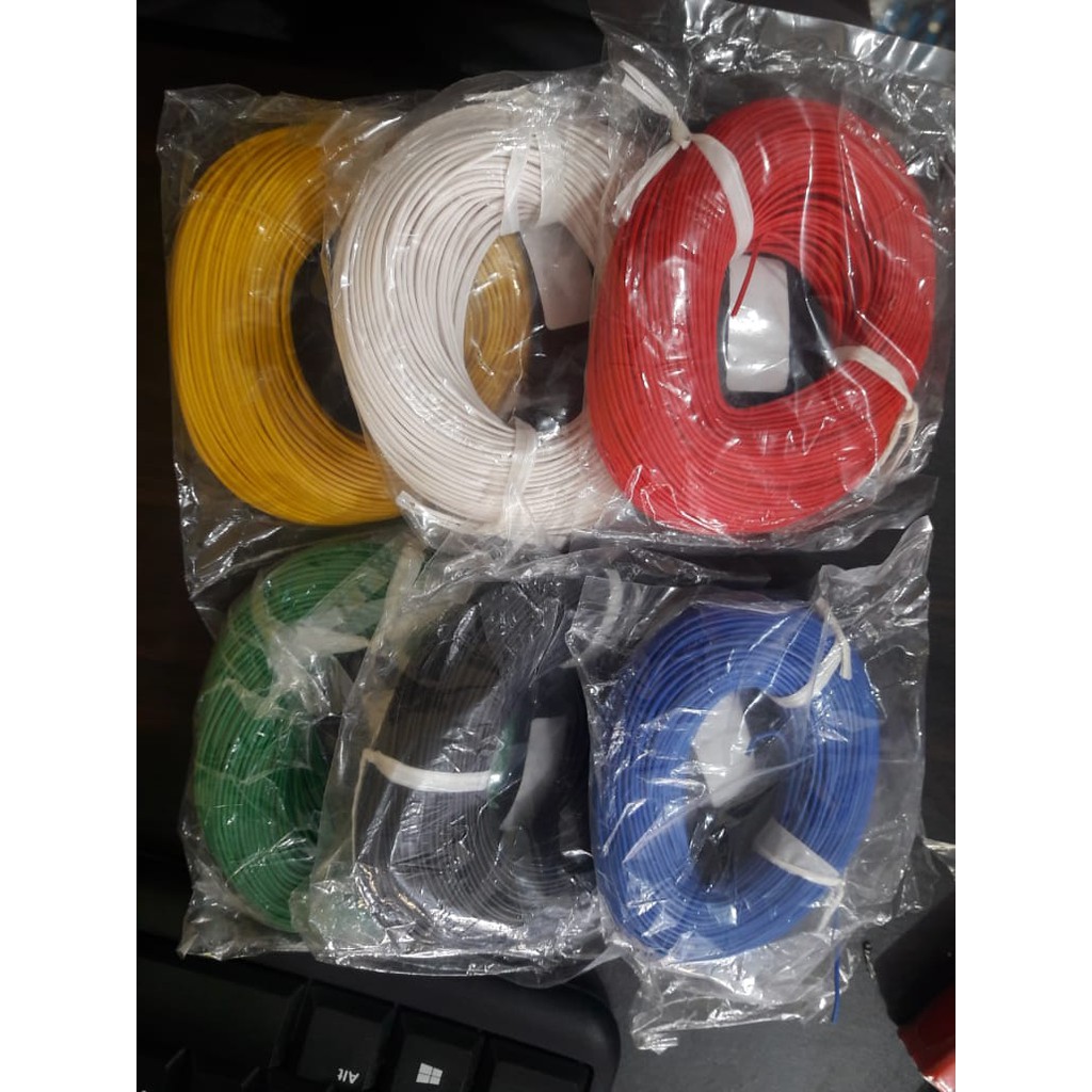 5meter Kabel kecil serabut 30AWG AWG30 10helai serabut tembaga Putih silver tined micro