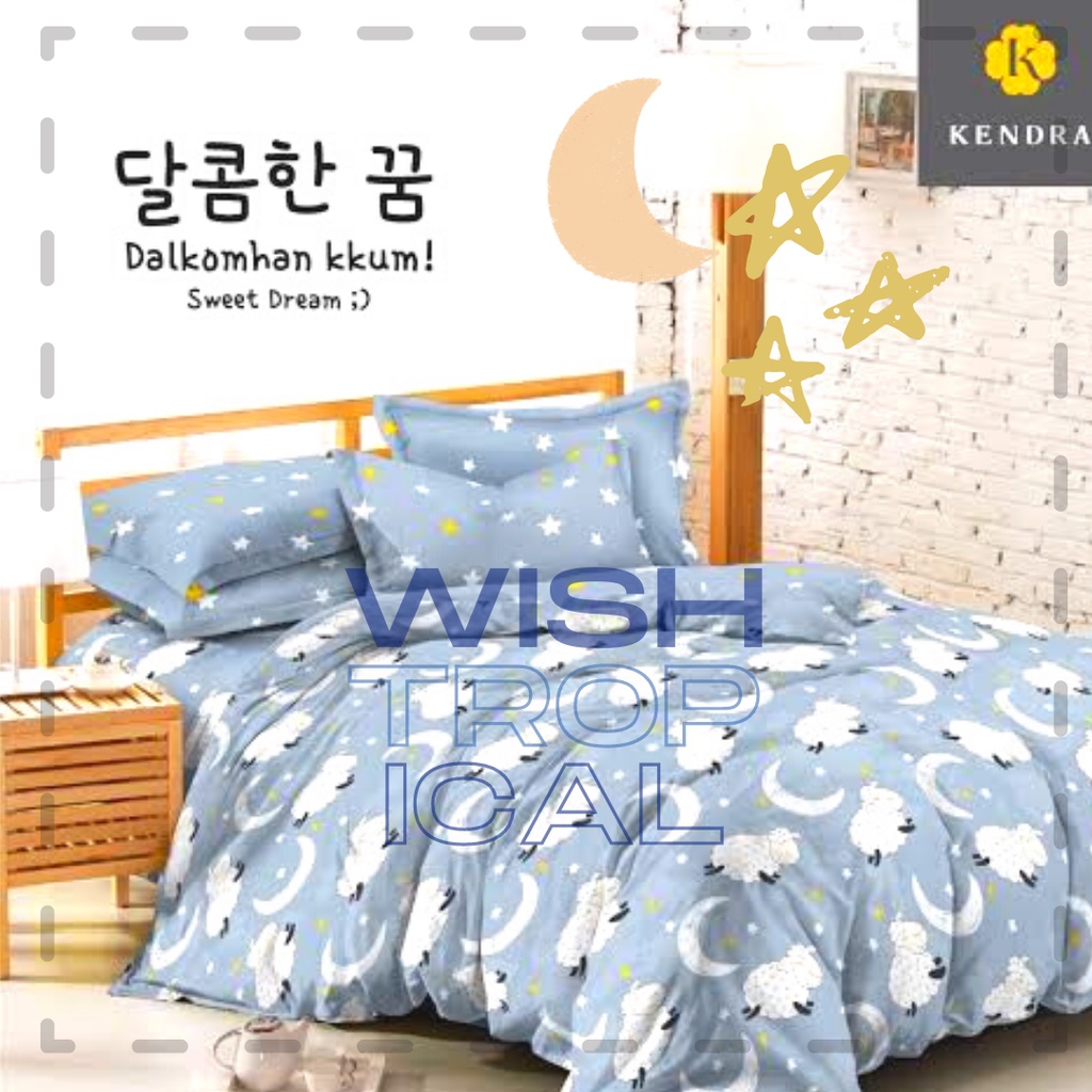 Kendra Bed Cover Set Sprei 180x200 / Bed Cover Sprei Simple Minimalis Korean