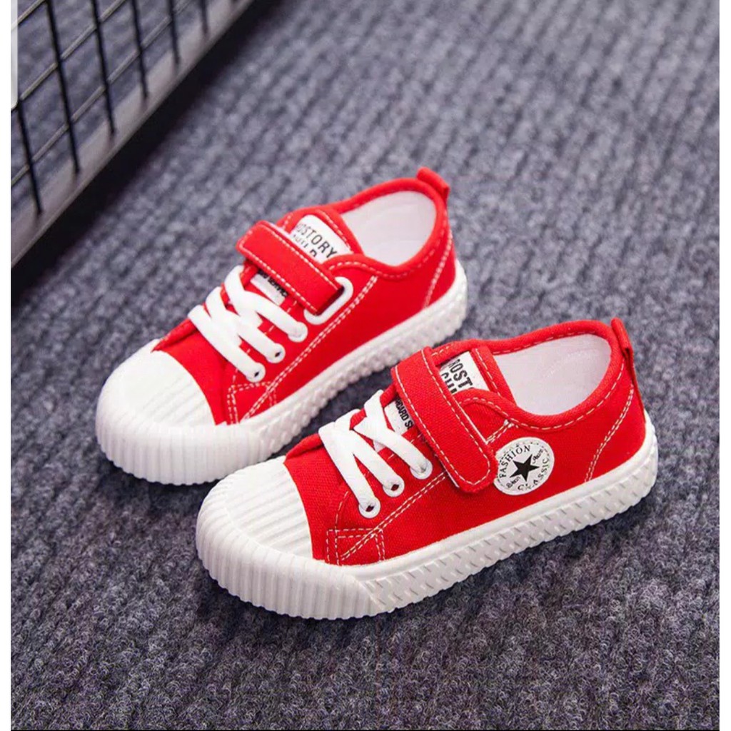 Sepatu Anak Laki-laki &amp; Perempuan Sneaker CLASSIC Casual Warna Merah