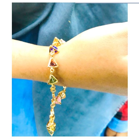 Gelang tangan wanita // gelang tangan //gelang permata model segitiga// perhiasan lapis emas /gelang