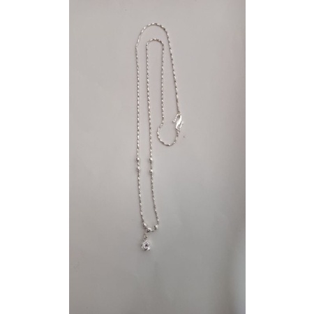 Kalung belut bandul permata lapis perak