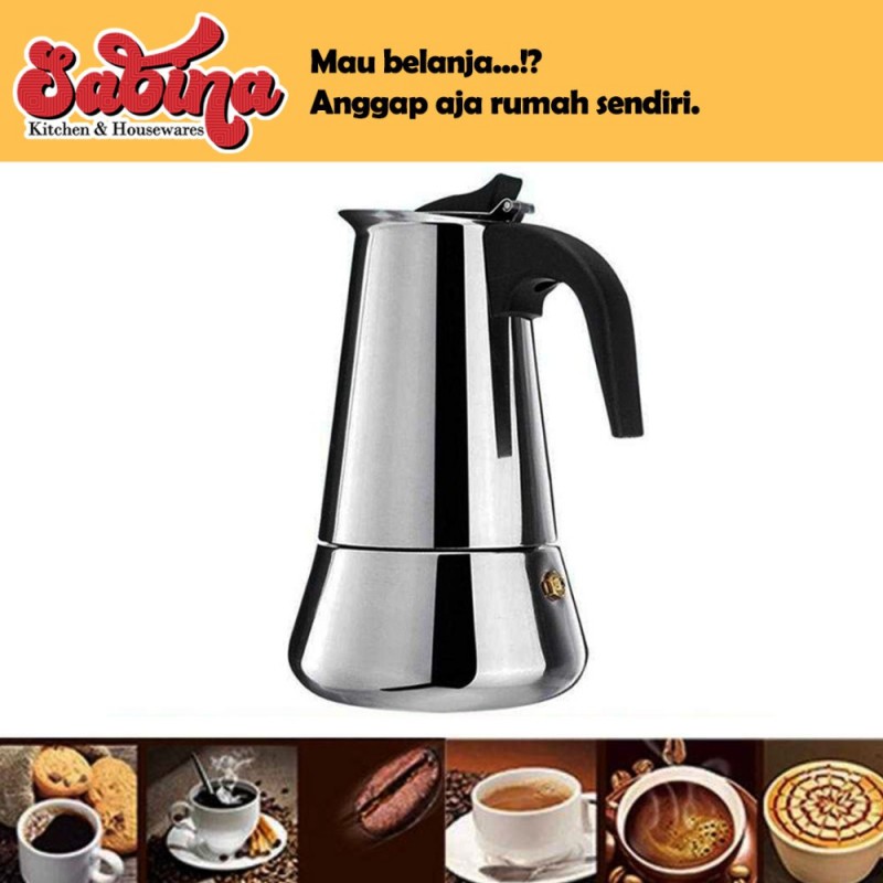 Teko Moka Pot Espresso Coffee Maker Alat Pembuat Kopi Stainless Steel