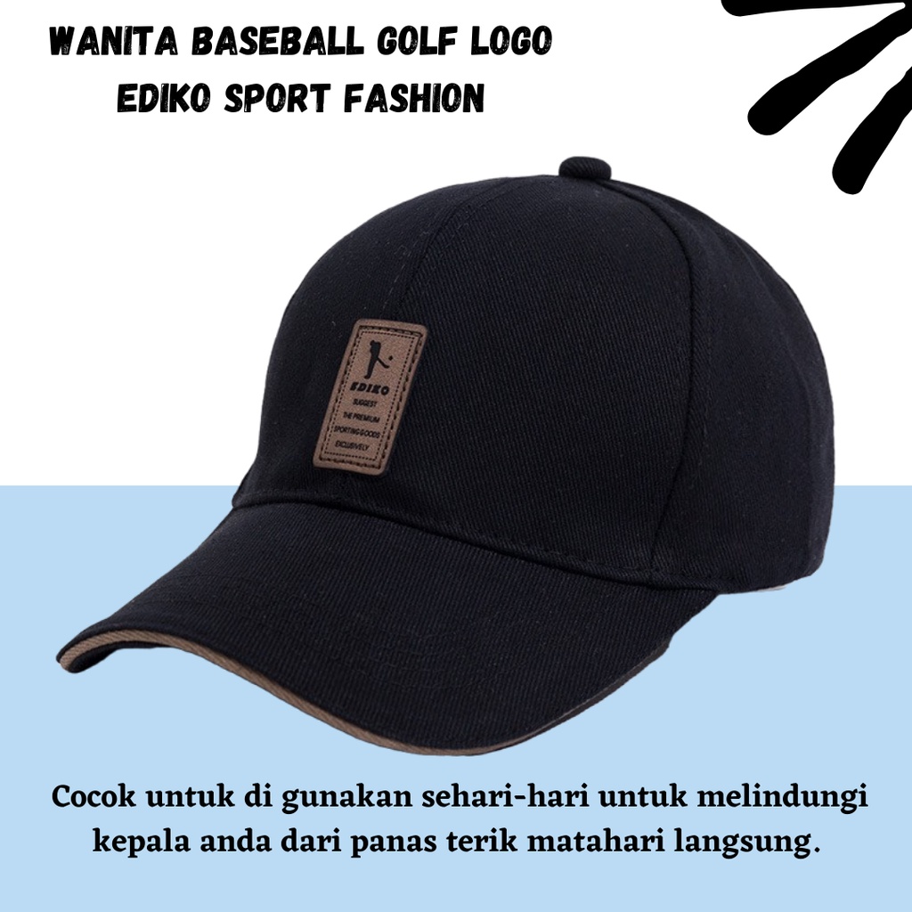 Topi Pria / Wanita Baseball Golf Logo Ediko Sport Fashion