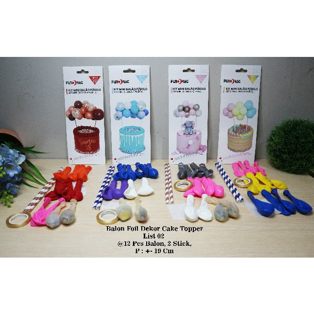 

Balon foil cake topper / hiasan kue /dekorasi kue list 02