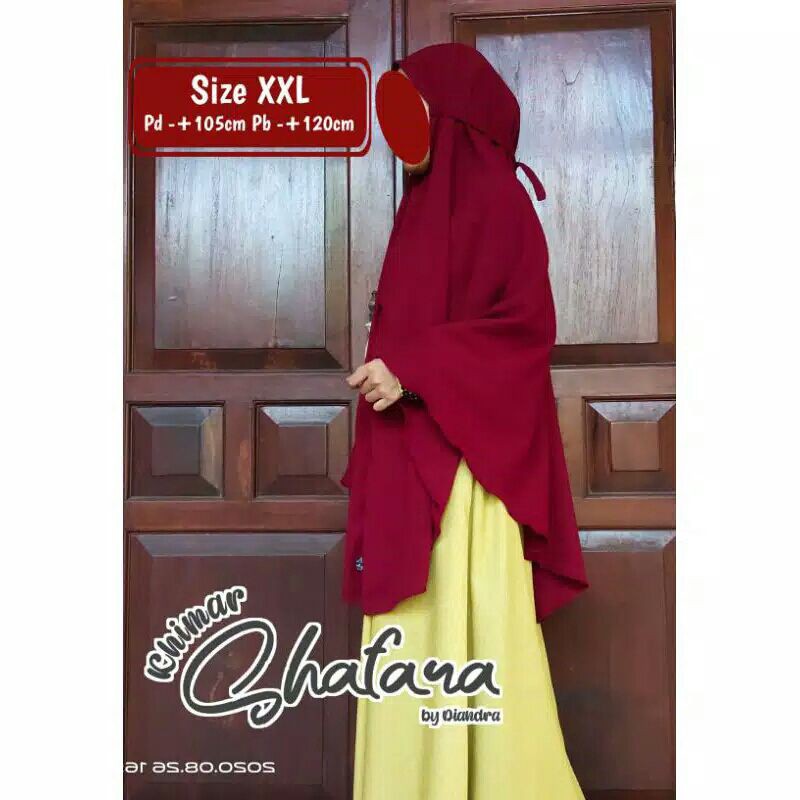 khimar bergo syari diandra hijab tali non pet wollycrepe size XXL