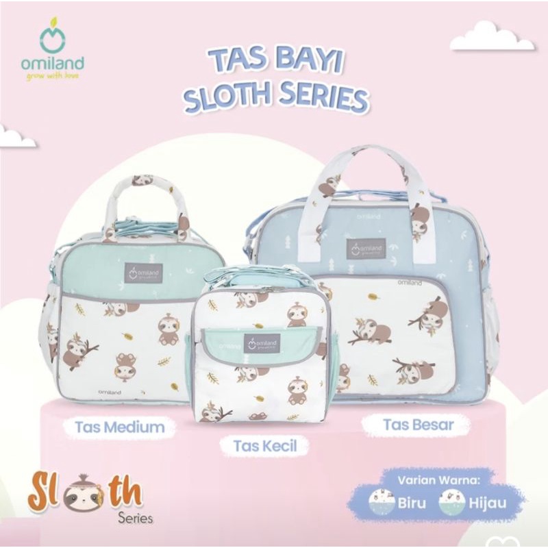 Omiland Tas Bayi Kecil / Medium / Besar Saku Print Sloth Series - OB27151-2/28151-2/29151-2