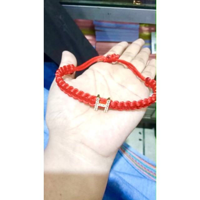 Gelang tangan wanita letter H lapis emas