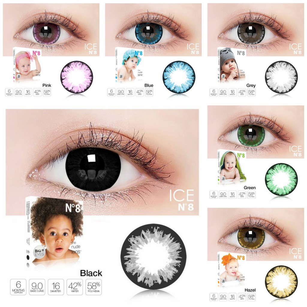 PAKET SOFTLENS N8 DIA 16MM + CAIRAN ICE 60ML + PINSET + LENSCASE / COD INSTAN SAMEDAY / LENSA KONTAK / PAKET MURAH