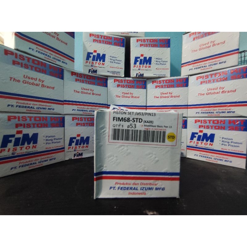 PISTON KIT FIM 68 pen 13 untuk motor KAZE ukuran 53mm - 55mm