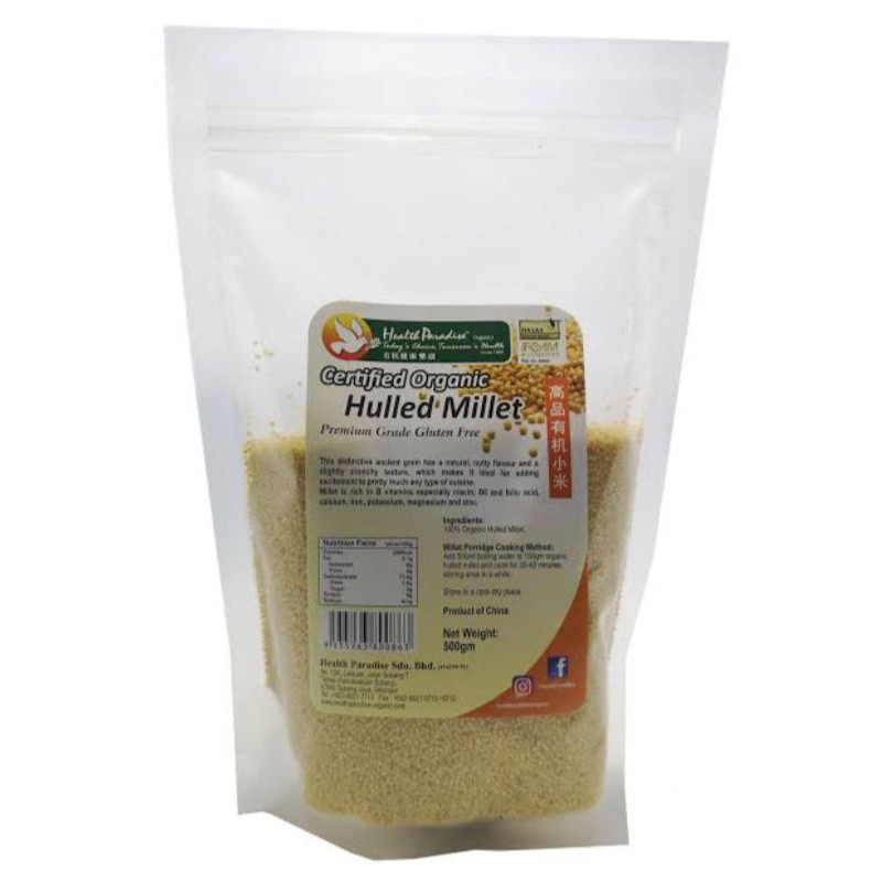 

Health Paradise Organic Hulled Millet 500gr