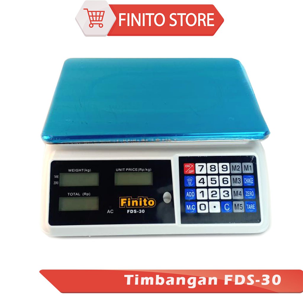 Timbangan Digital 30kg Double Display/Timbangan Buah Finito FDS30 dus hitam, Garansi 1 Tahun