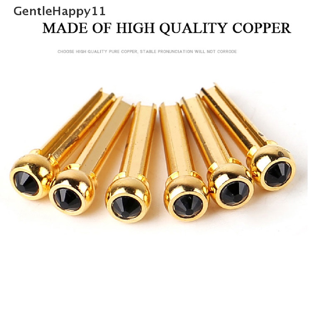 Gentlehappy 1PCS Pin Jembatan Senar Gitar Akustik Warna Warni Tembaga Kuningan Endpin Pengganti