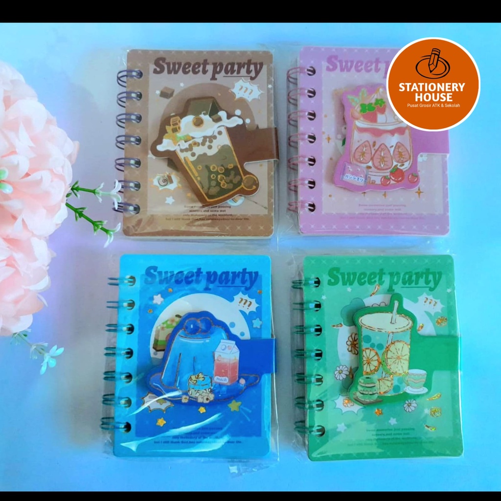 

BUKU CATATAN / Notes Ring Sweet Party / Jurnal Memo / Buku Catatan Mini