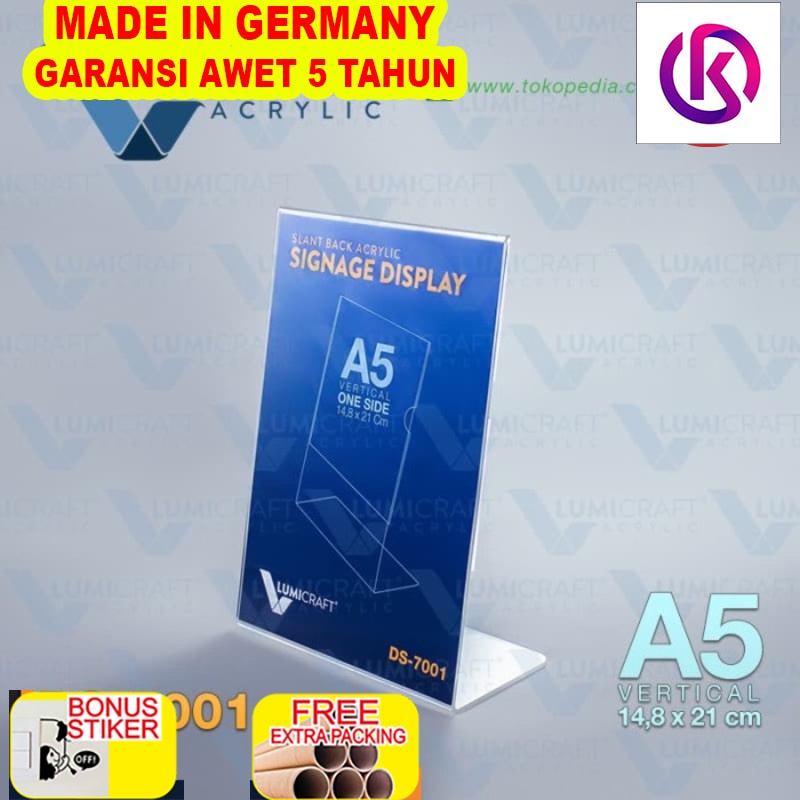 

Grosir Name/Label Display/Stand Acrylic/Akrilik Model L / Slant Back - A5