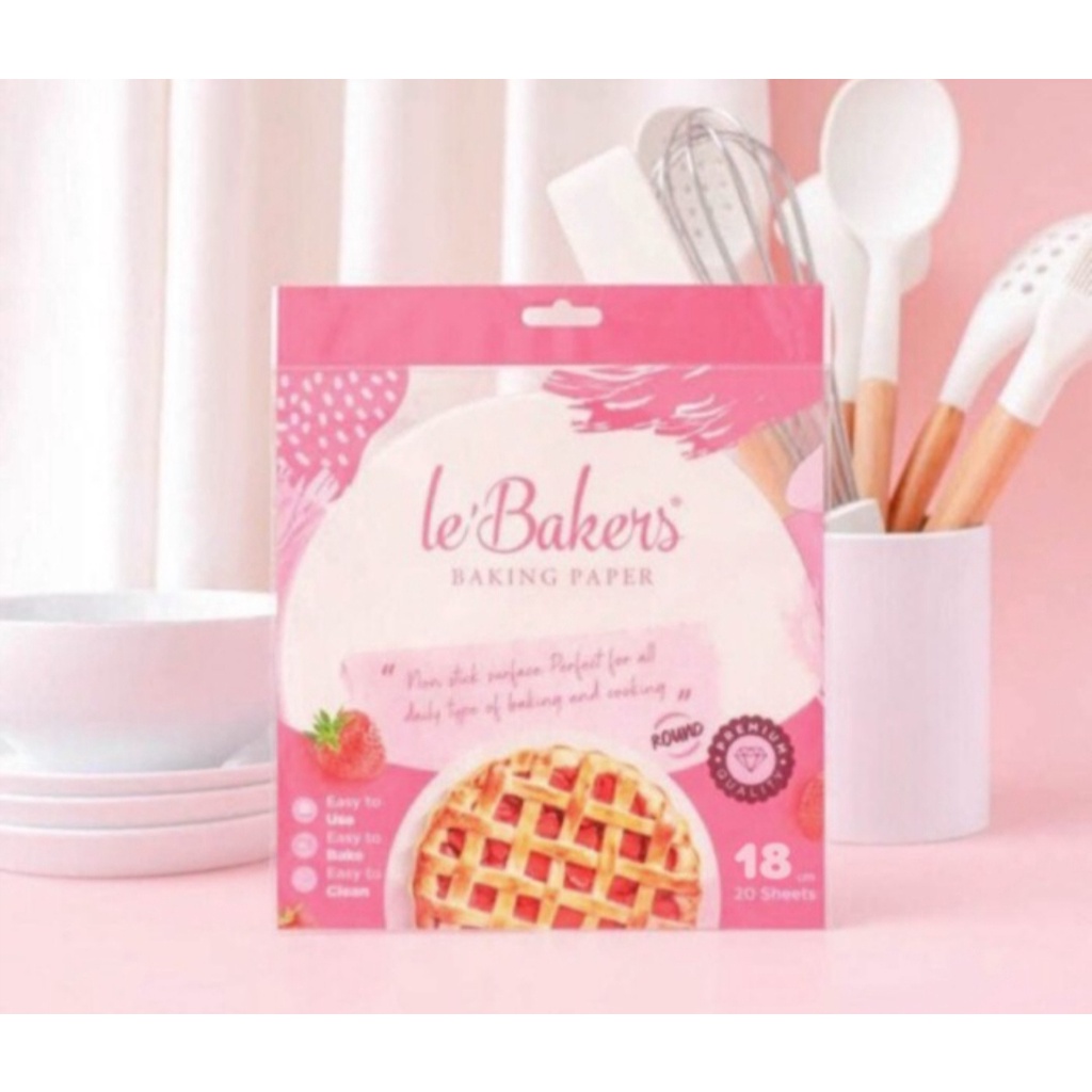 Le Bakers 18cm Baking Paper Round Bulat isi 20 lembar