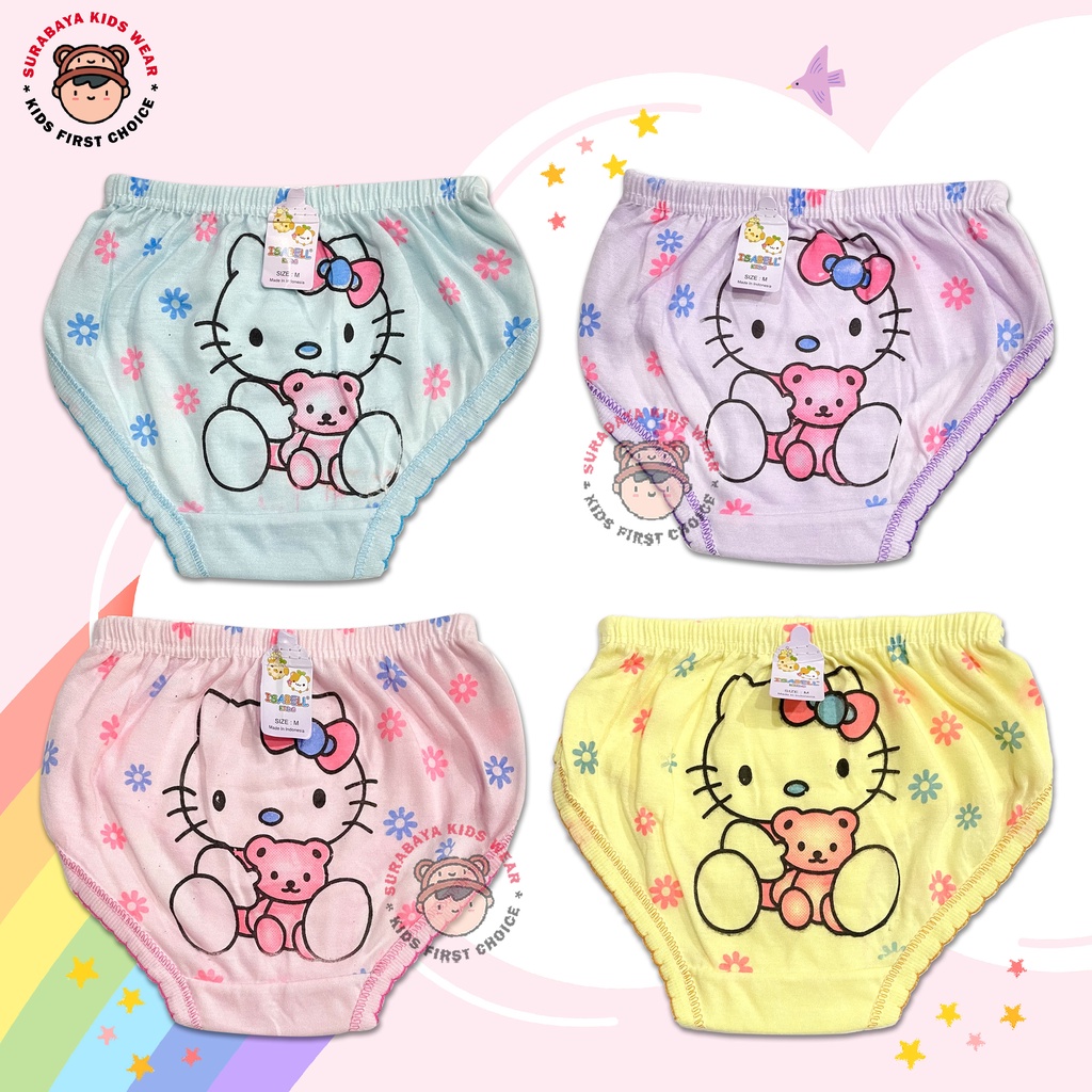 Celana Dalam Anak Perempuan Segitiga Motif Hello Kitty Polkadot Warna