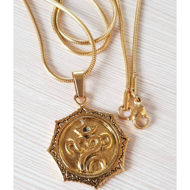 Kalung fashion Om Kara Hindu / fashion import hindu titanium gold antikarat