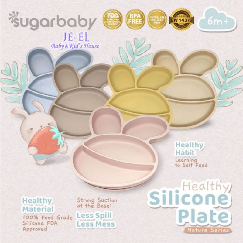 Sugar baby Healthy Silicone Plate Nature Series/ Piring Bayi Anti Tumpah