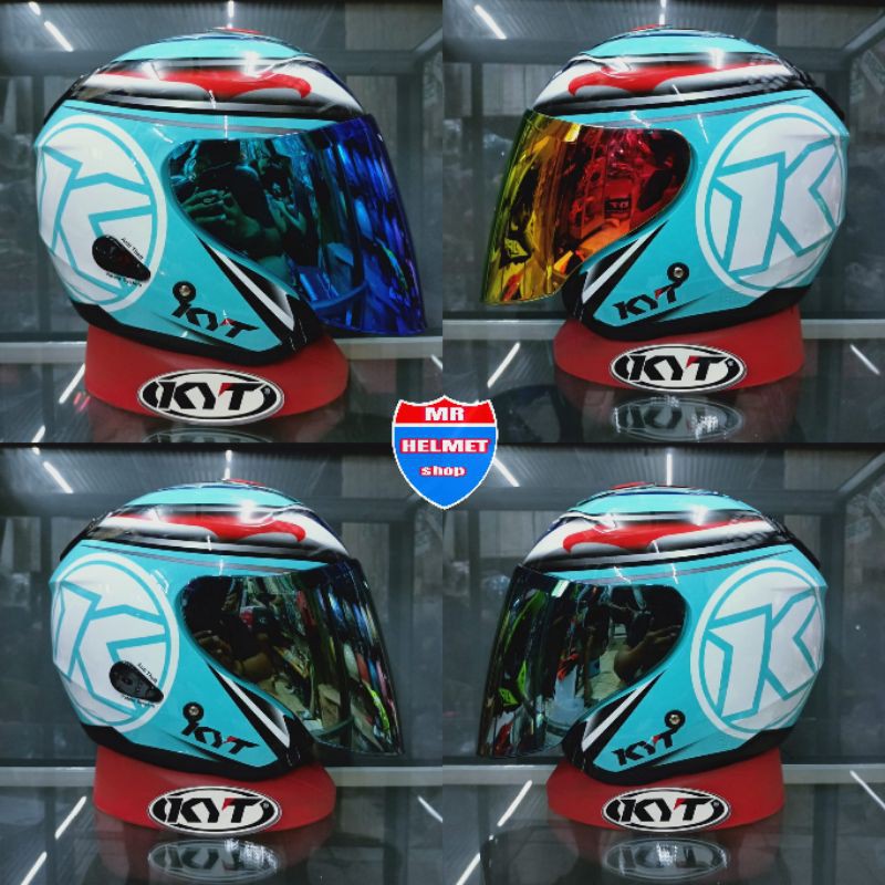 HELM KYT KYOTO AQUAMARINE PAKET GANTENG