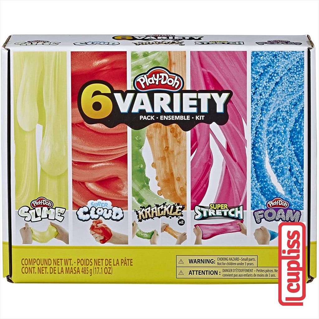 Play Doh Variety 6 Pack Slime Cloud Krackle Stretch Foam Playdoh