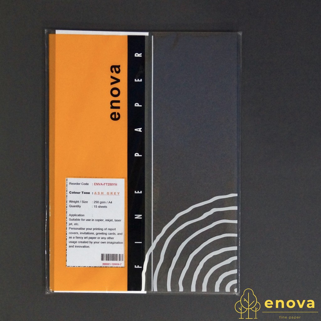 

Fancy Art Paper ENOVA | Ash Grey | A4 250GSM (Abu-Abu)