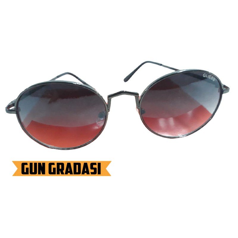 Kacamata Hitam Pria Wanita Kacamata Fashion  Kaca mata Round Sunglasses Unisex Kacmata Anti Silau