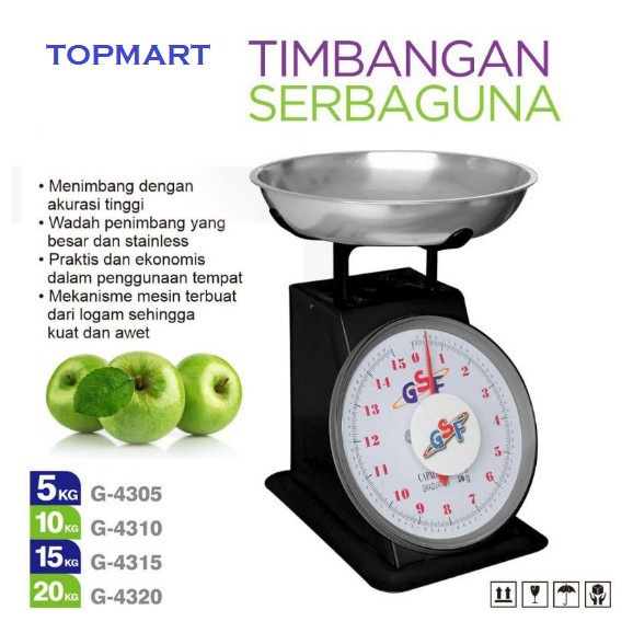 [Murah] Timbangan Besi Analog GSF / Timbangan Analog Buah / Timbangan Analog 5kg 10kg 15kg 20kg