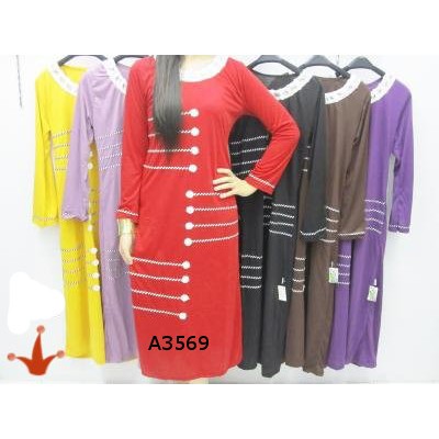 VISION ONLINE-[CUCI GUDANG COD] @LONGDRESS A3569 / DRESS WANITA CASUAL DRESS PANJANG KOREA MURAH