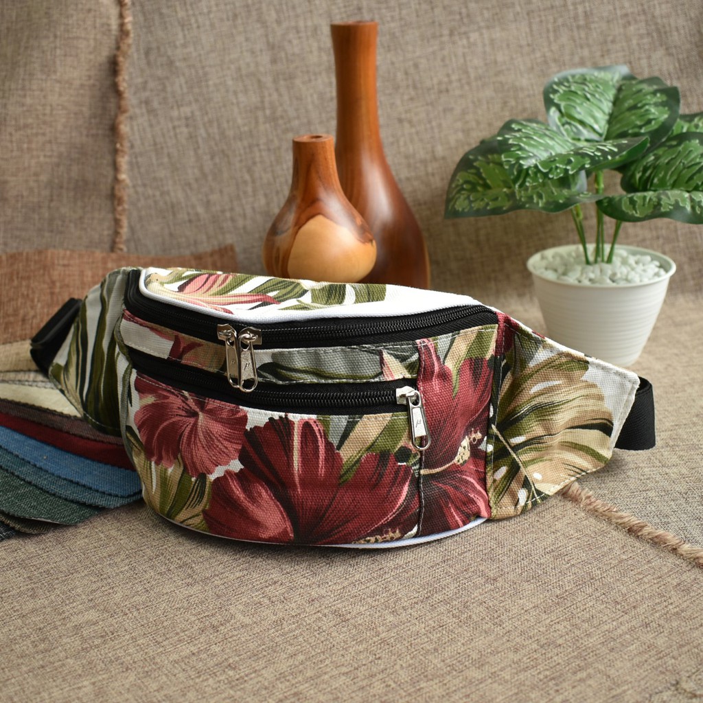 PROMO Waistbag Kanvas Pria &amp; Wanita Full Motif / Tas Bahu Kanvas / Tote Canvas