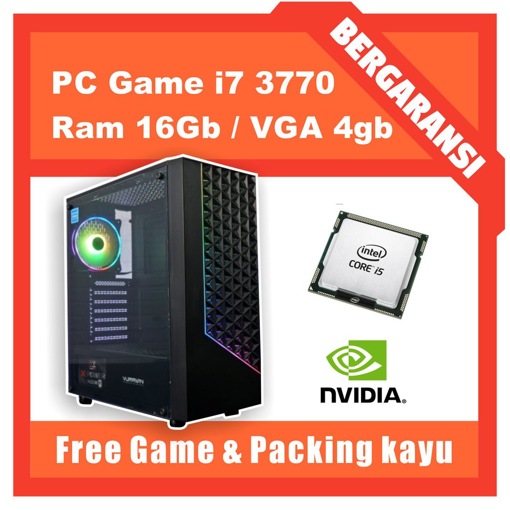 PC Gaming i7 3770 -SSD- Ram 16Gb - VGA 4Gb ddr 5 -  SSD Lancar gaming TER MURAH